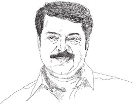 Outline portrait of Mammootty, Chairman