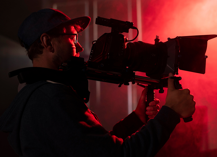 A filmmaker at work
